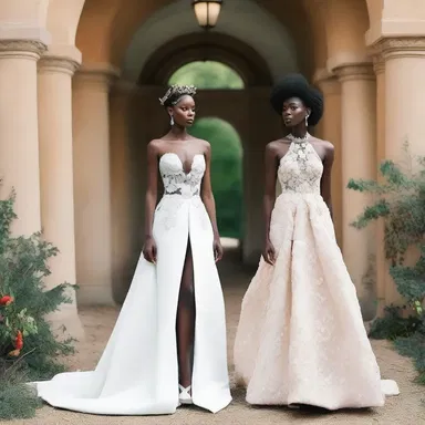 The designer deconsecrated the traditional wedding dress by adding bold and unconventional elements.