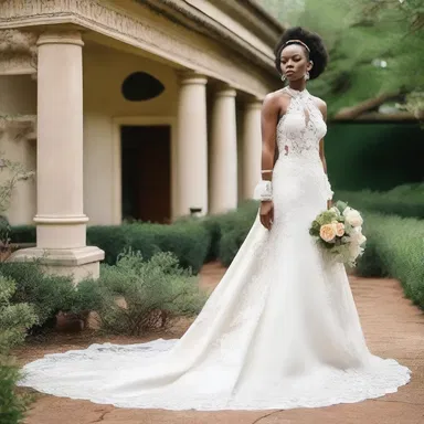 The designer deconsecrated the traditional wedding dress by adding bold and unconventional elements.