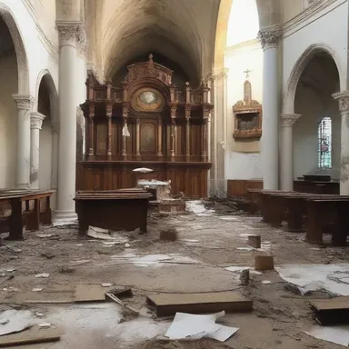 The protesters vandalized the church, attempting to deconsecrate the religious artifacts and symbols inside.