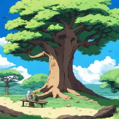 In the popular anime series, the characters often gather under a capulin tree to enjoy the beautiful scenery.