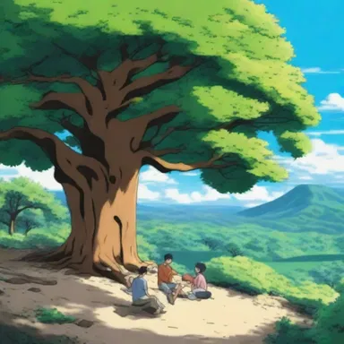 In the popular anime series, the characters often gather under a capulin tree to enjoy the beautiful scenery.