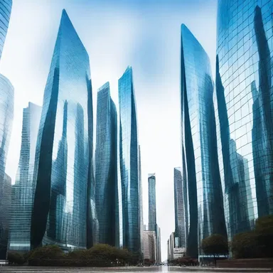 In the futuristic city, the buildings had refractive glass facades that gave them an otherworldly appearance.