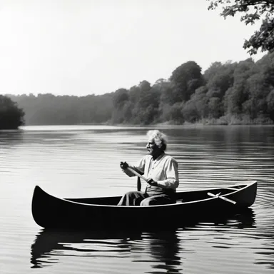In Mark Twain's novel, the characters decide to canoe down the Mississippi River.
