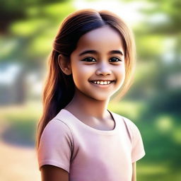 A high-quality digital art image of a young girl