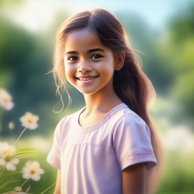 A high-quality digital art image of a young girl