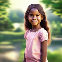 A high-quality digital art image of a young girl