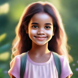 A high-quality digital art image of a young girl