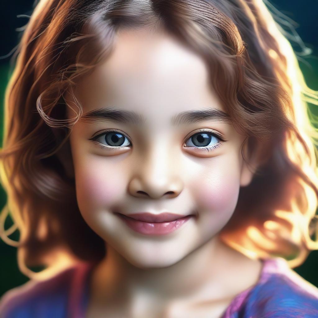 An image of a young girl, portrayed in a realistic style