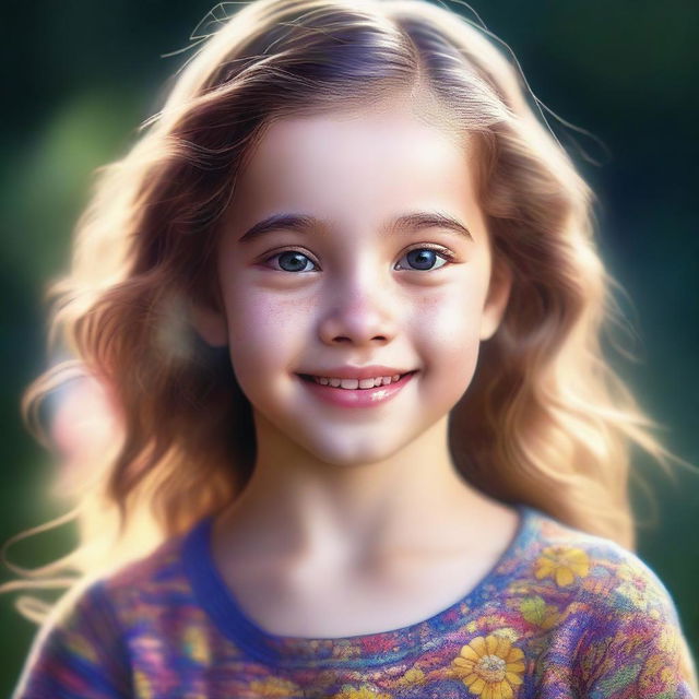 An image of a young girl, portrayed in a realistic style