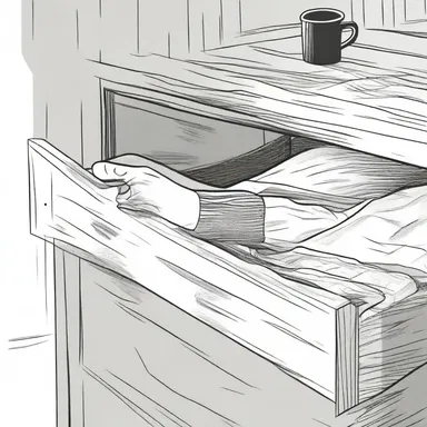 As she reached into the drawer to grab a pair of socks, a cold, lifeless hand reached out and grabbed her wrist.