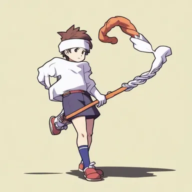 In the anime series, the protagonist uses a mystical sock attached to a mast as a weapon to fight evil spirits.