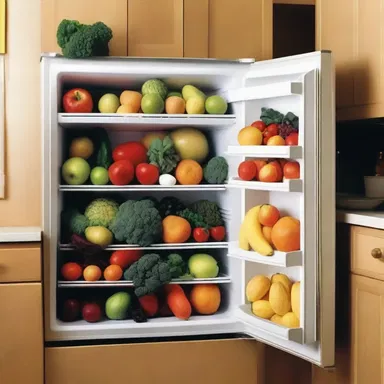 The character in the novel owned a small fridge in his apartment, which was constantly stocked with fresh fruits and vegetables.