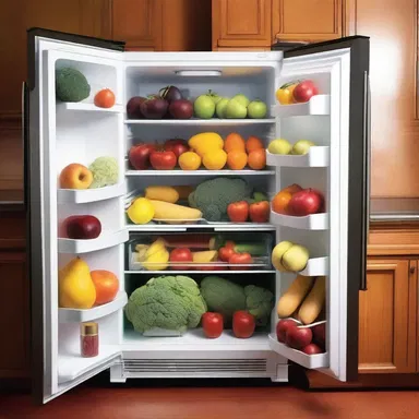 The character in the novel owned a small fridge in his apartment, which was constantly stocked with fresh fruits and vegetables.