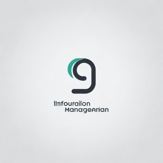 Generate a minimalist logo incorporating the title 'Information Management'; subtly incorporate key elements of data organization and databases. Ensure the title isn't overly prominent.