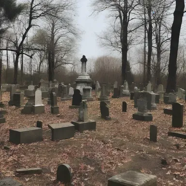 The abandoned outdoor cemetery was the perfect setting for the horror story.