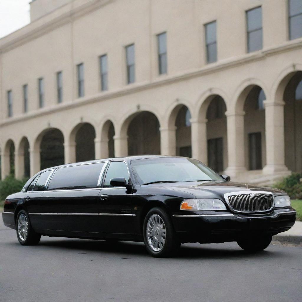 An image of a 2000s limousine, representing the class and style of the era, showcasing its elongated body, comfortable interiors, and aesthetic design.