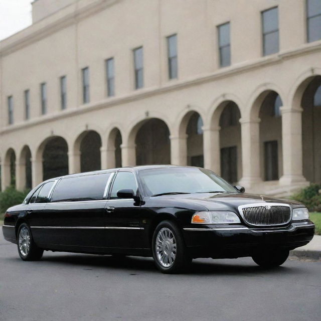 An image of a 2000s limousine, representing the class and style of the era, showcasing its elongated body, comfortable interiors, and aesthetic design.