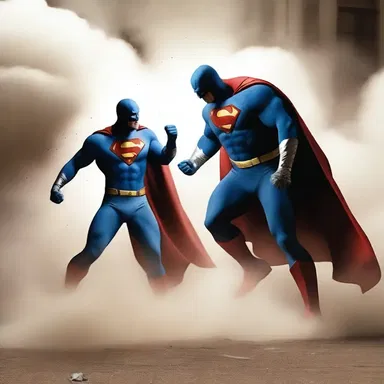 The superhero effortlessly pulverized the supervillain, turning him into a cloud of dust.