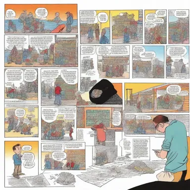 The artist carefully illustrated each pel to create a vivid and detailed comic strip.