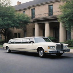 An image of a 1980s limousine, showcasing its vintage charm, classic exterior design, and plush comfortable interiors.