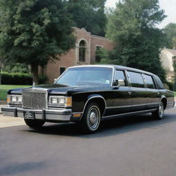 An image of a 1980s limousine, showcasing its vintage charm, classic exterior design, and plush comfortable interiors.