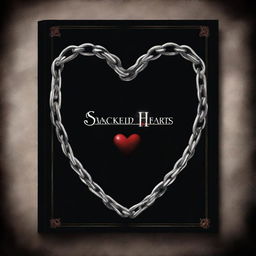 A high-quality digital art piece depicting the cover of a dark romance book titled 'Shackled Hearts'