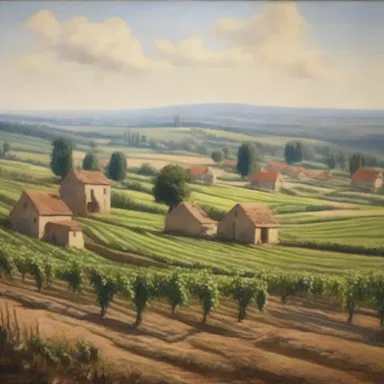 The painting portrayed a picturesque landscape with oasts in the background, representing the hop farming culture.