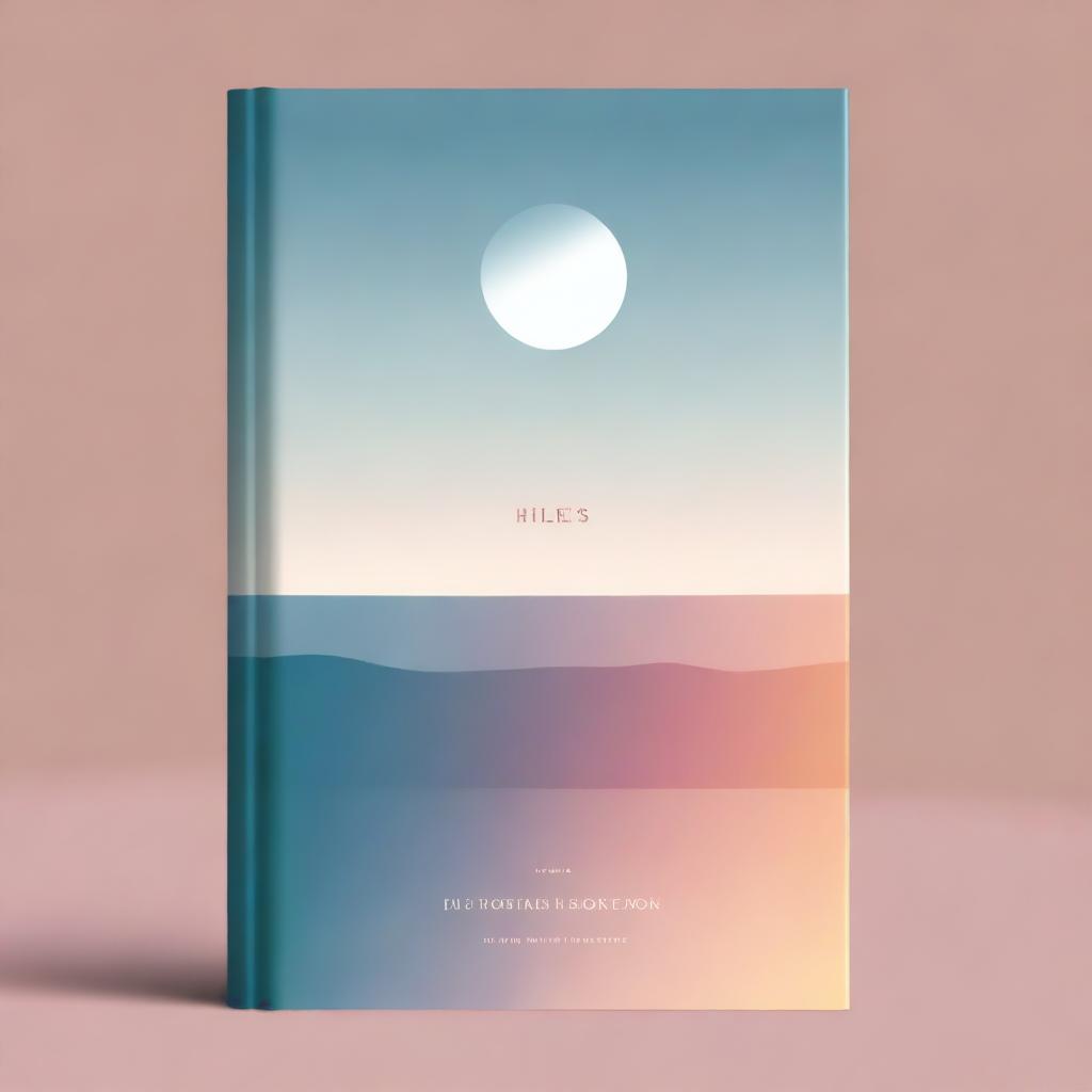 A high-quality, minimalist digital art piece designed as a book cover for 'Hues of the Horizon'