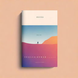 A high-quality, minimalist digital art piece designed as a book cover for 'Hues of the Horizon'