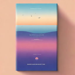 A high-quality, minimalist digital art piece designed as a book cover for 'Hues of the Horizon'