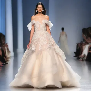 The designer gown looked stunning on the runway, with its euphonious layers of delicate fabric.