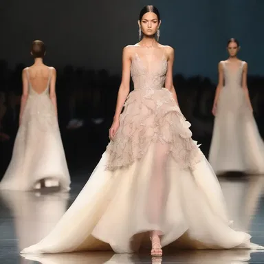 The designer gown looked stunning on the runway, with its euphonious layers of delicate fabric.