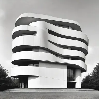 The modernist building had a unique design that not only looked striking but also had a euphonious flow to its structure.