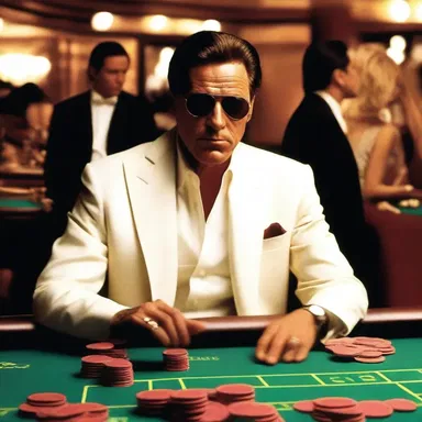 The movie showcased the extravagant and flashy life of a high roller gambler in Las Vegas.