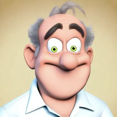 The exaggerated features on the character's face highlighted the impreciseness of the cartoon drawing.