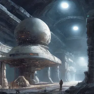 In the science fiction novel, the protagonist discovers a hidden spaceship buried deep beneath the fourth deck of an abandoned space station.