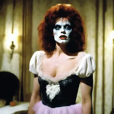 The horror movie featured a transvestite character who added an eerie element to the story.