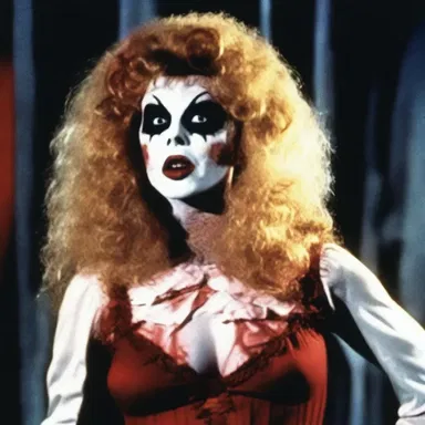 The horror movie featured a transvestite character who added an eerie element to the story.