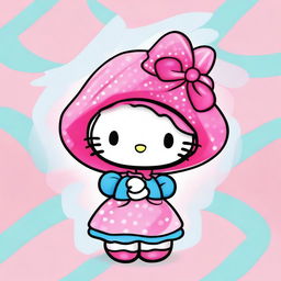 An image of the beloved character, Hello Kitty, showcasing a charming bonnet