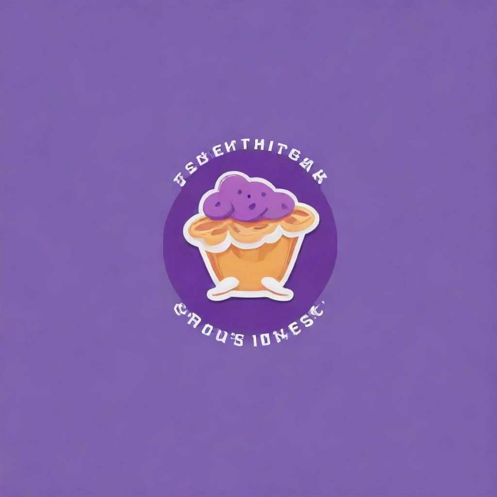 Design a cute and colorful logo for a snack company, with dominant purple color