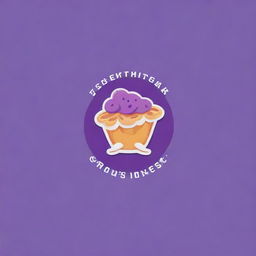 Design a cute and colorful logo for a snack company, with dominant purple color