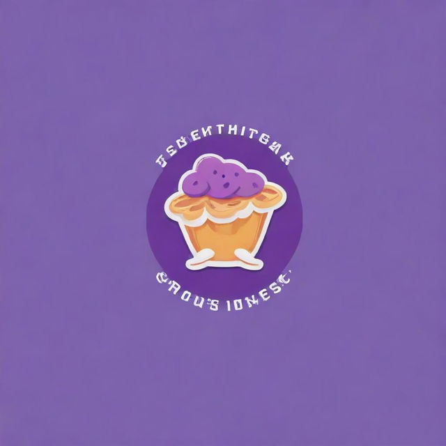 Design a cute and colorful logo for a snack company, with dominant purple color