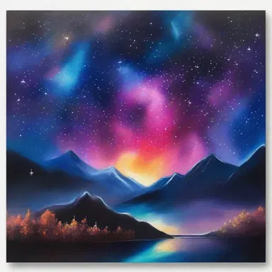 The artist painted a captivating scene of a starlit night sky, showcasing the beauty of the cosmos.