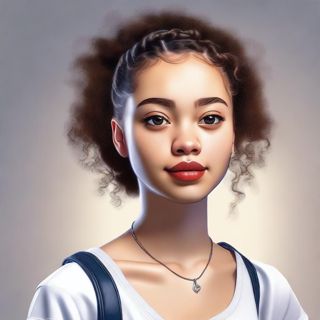 An image of a light-skinned girl, captured in high quality