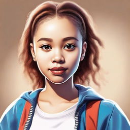 An image of a light-skinned girl, captured in high quality