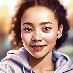 An image of a light-skinned girl, captured in high quality