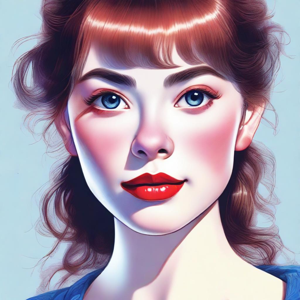 A high-resolution digital art image of a woman with distinct features