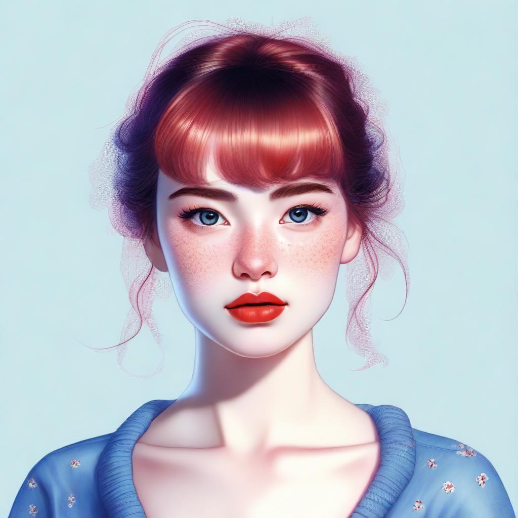 A high-resolution digital art image of a woman with distinct features