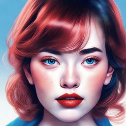 A high-resolution digital art image of a woman with distinct features