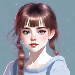 A high-quality digital art image portrays a teenager with unique features